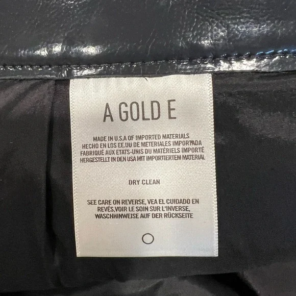 AGOLDE Recycled Leather 90's Pinch Waist Straight Leg Pants in Carbon (32) - Picture 11 of 14